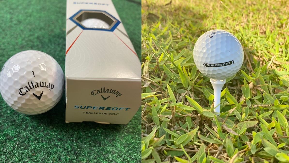 callaway supersoft in a box and on a golf tee is the best golf ball for seniors