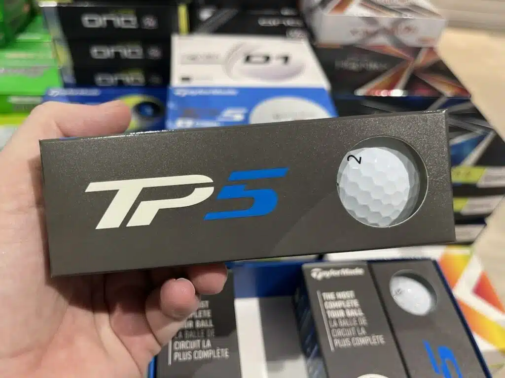 Taylormade TP5 box side golf ball