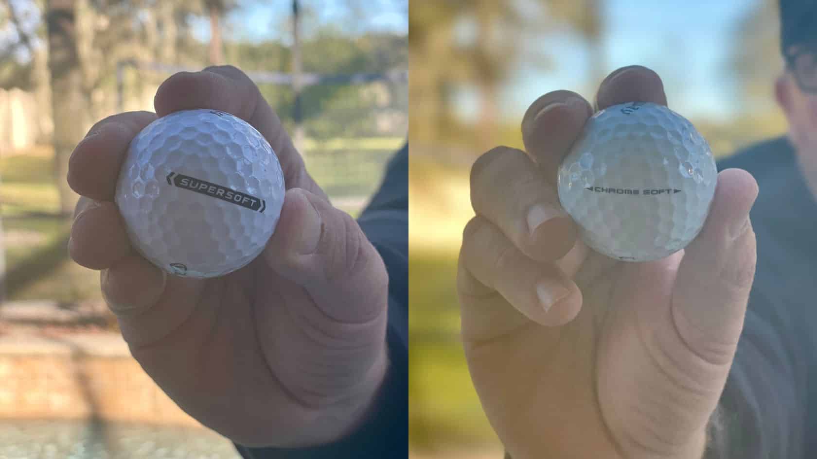 supersoft vs chrome soft close up golf ball photos taken by Brendon Elliott