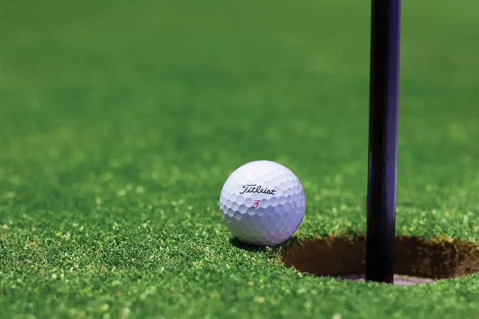 golf ball near the hole