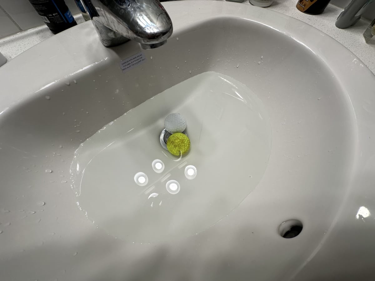 golf balls aren't floating in this sink