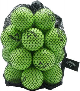 Callaway HX Soft-Flight Practice Golf Balls in a see through sack