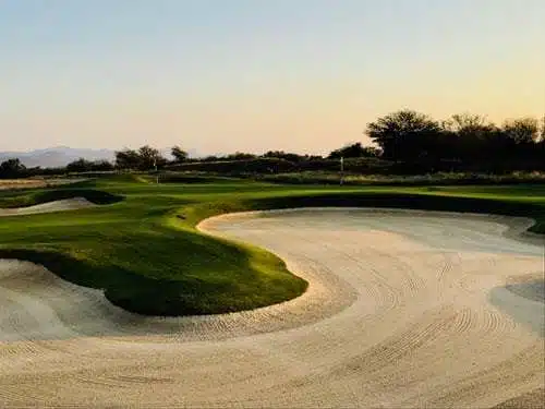 bunkers at sunset