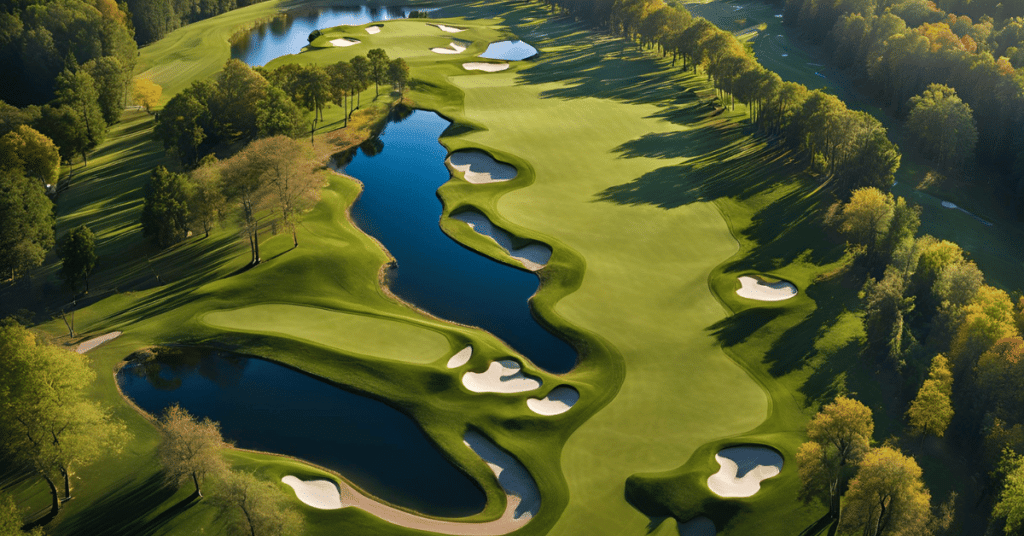 High-level view of a golf course concept. Courses cost millions of dollars to design and build. Image by Golfspan.