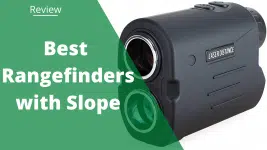 golf rangefinder with slope and text saying best rangefinders with slope