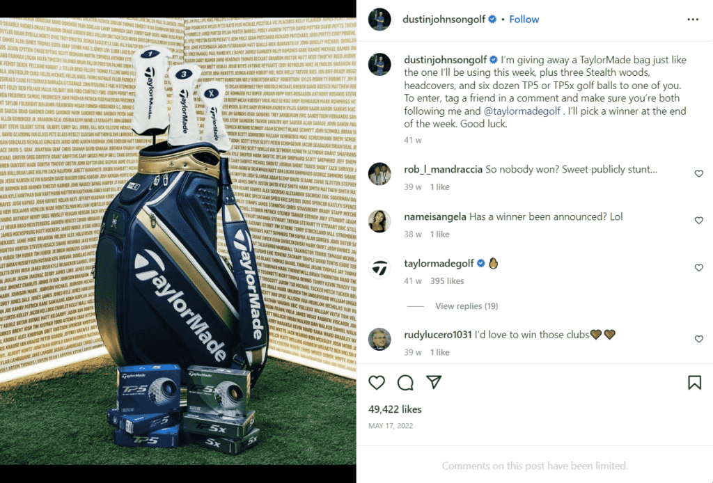 dustin johnson witb balls