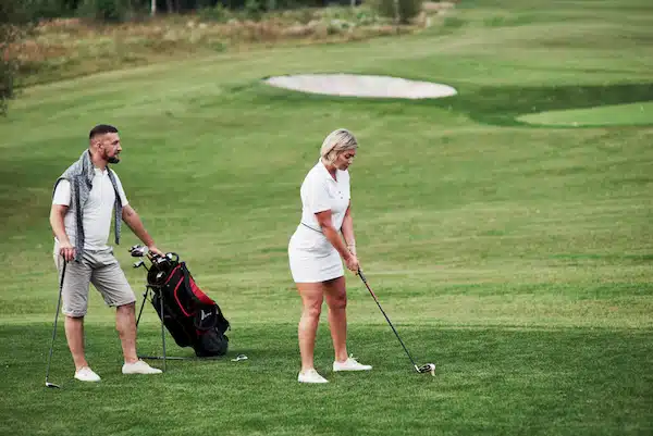 Couple of golf players have good game in their weekend time