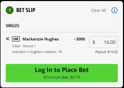 Mackenzie Hughes - odds