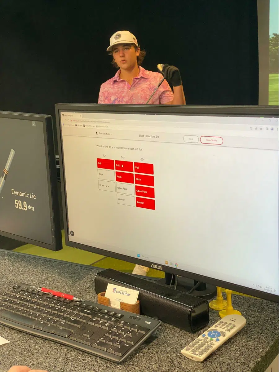 pga tour superstore club fitting with software and golf student at hitting bays