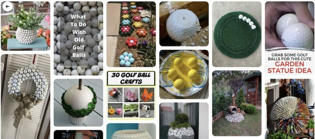 old Golf ball crafts