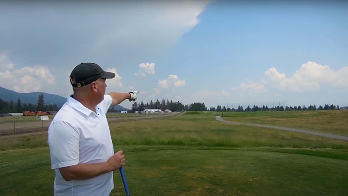 links golf course, hole 9 is 842 yards in post falls, Idaho