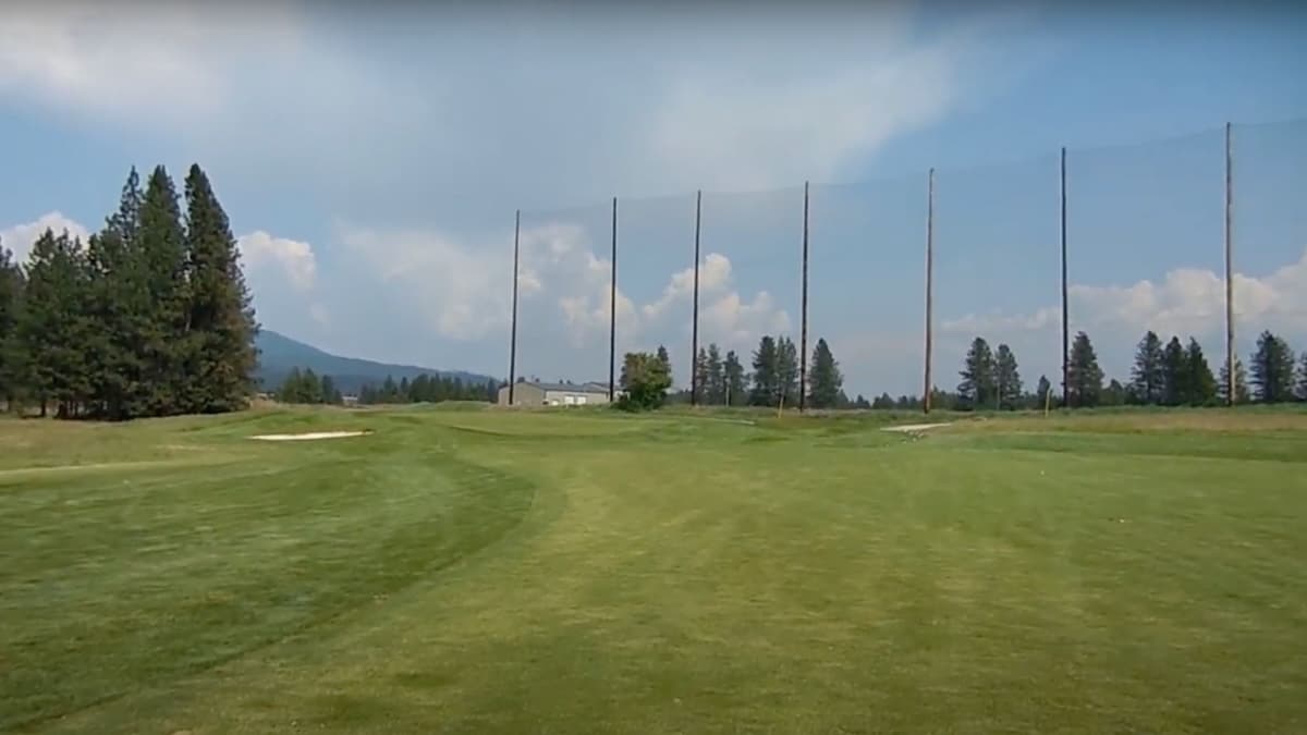 links golf course, hole 9 is 842 yards in post falls, Idaho