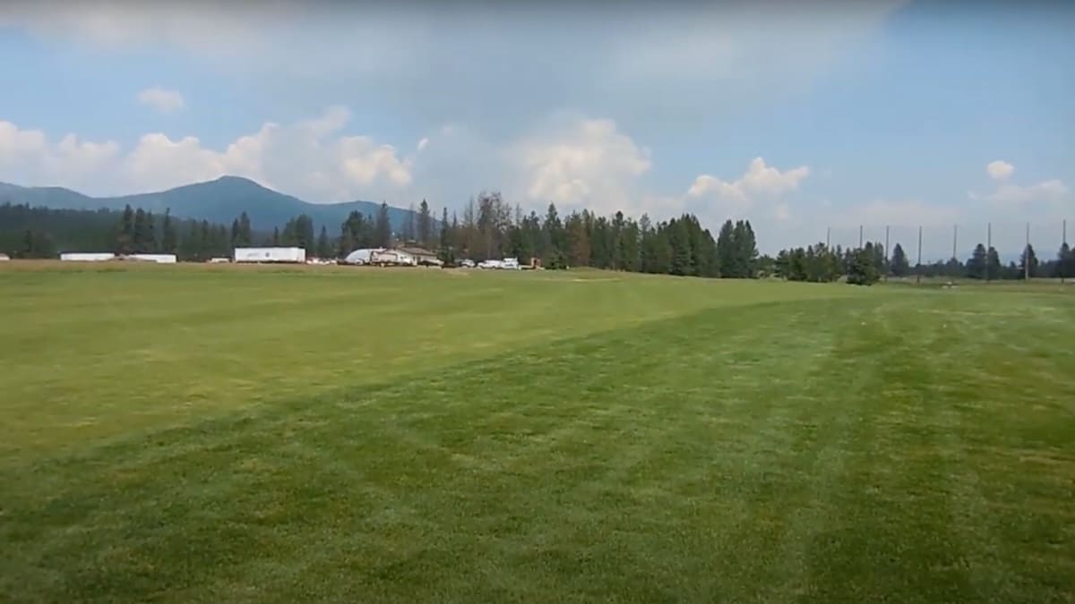 links golf course, hole 9 is 842 yards in post falls, Idaho