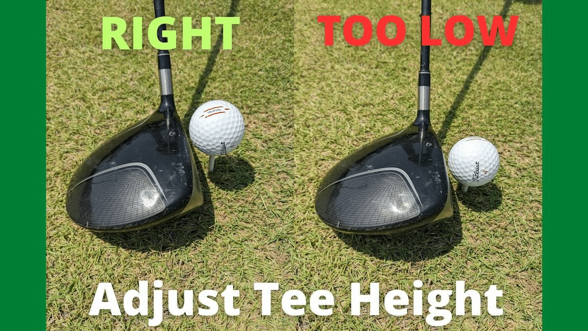 Clint McCormick golf professional demonstrates the the correct tee height to reduce spin on your driver
