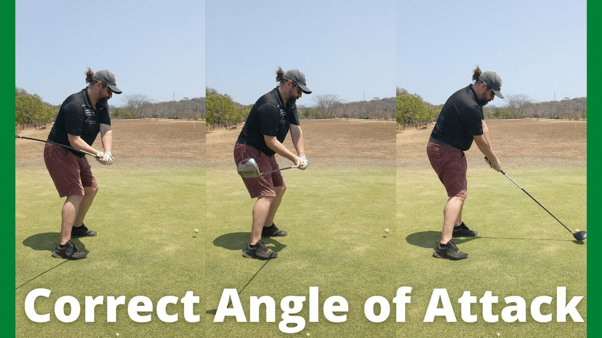 Clint McCormick golf professional demonstrates the correct angle of attack which can reduce spin on your driver