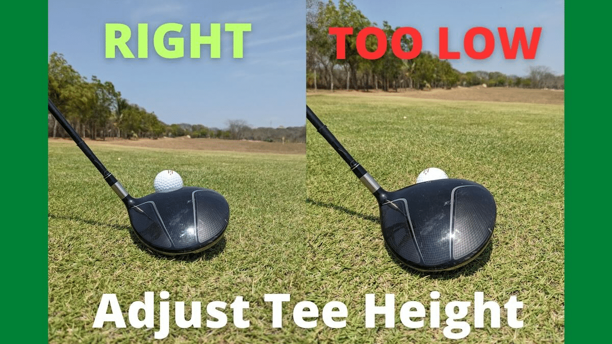 Clint McCormick golf professional demonstrates the the correct tee height to reduce spin on your driver