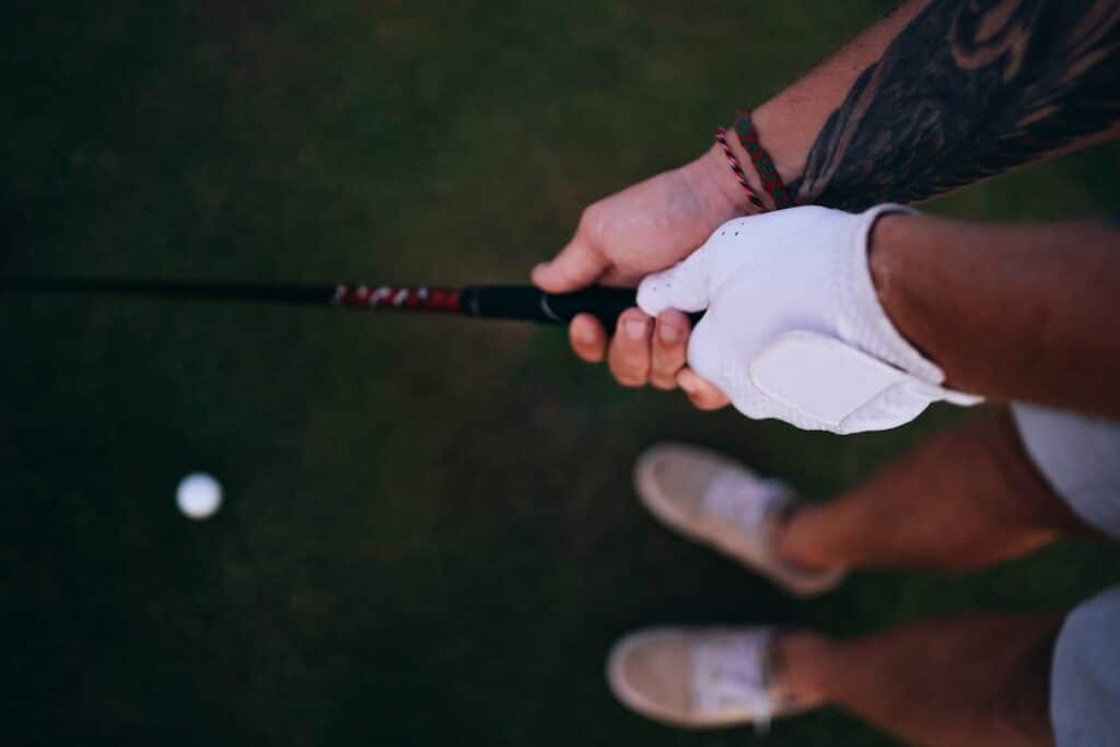 close up of golf grip