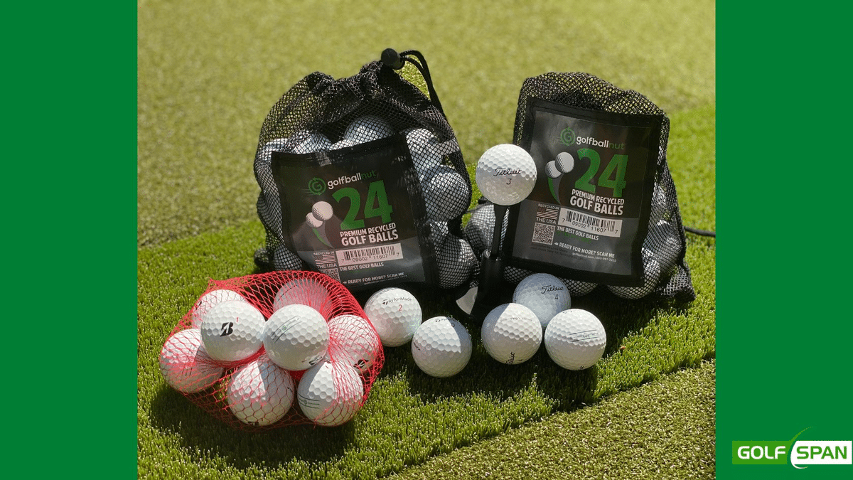 refurbished golf balls from testing taken by brendan elliott and his students