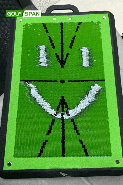 Here's what The Birdie Mat Pro looks like after a few swings.