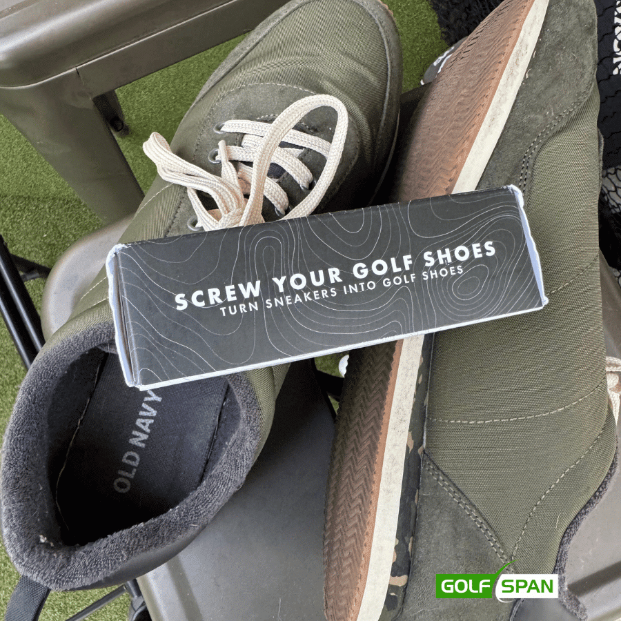 They screw into your favorite pair of sneakers, so you can golf in anything.