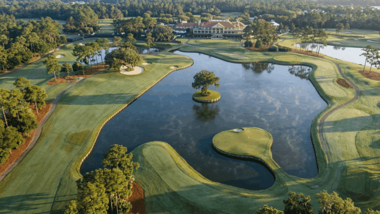 An aerial photo of tpc sawgrass