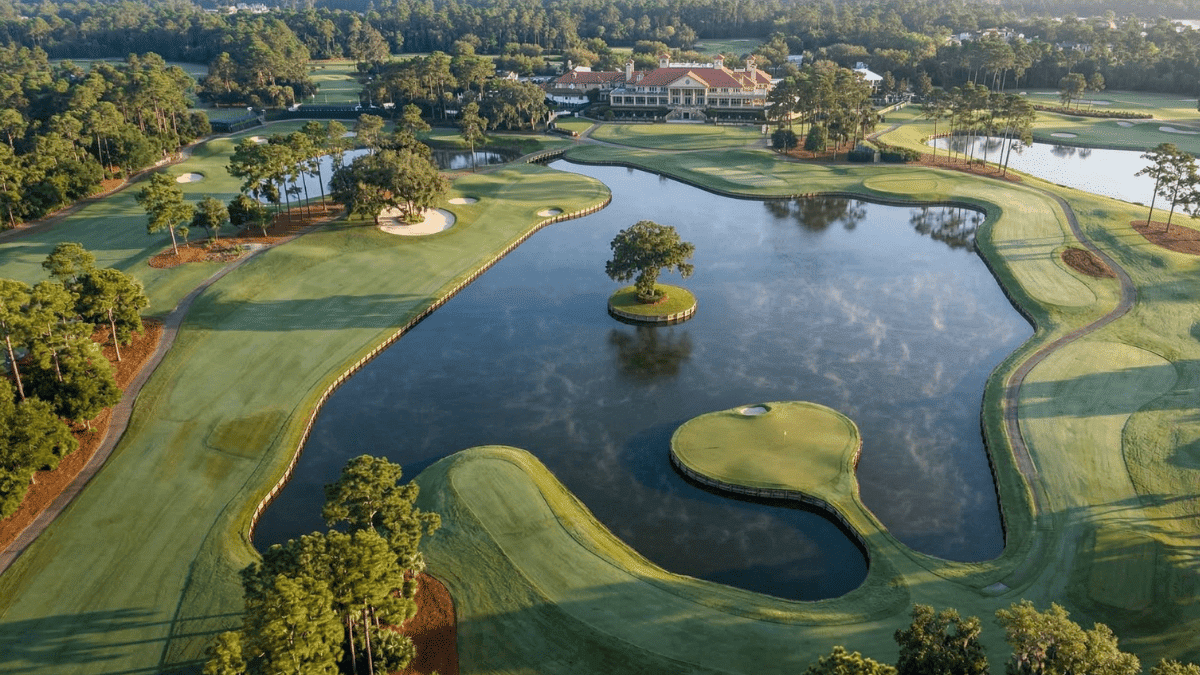 An aerial photo of tpc sawgrass