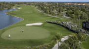 Trump Doral with few people in the gallery during a tournament.